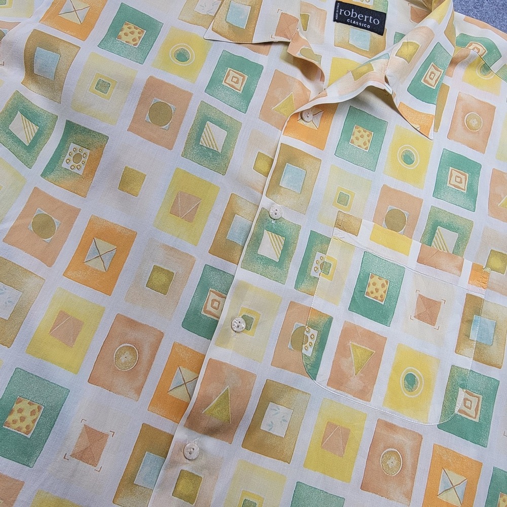 Roberto Classico Made In Italy Short Sleeve  Large Camp Shirt Cabana Resort - Picture 6 of 16
